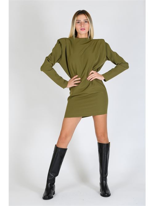 abito corto a sacchetto Giulia N Couture | GI23146VERDE MILITARE